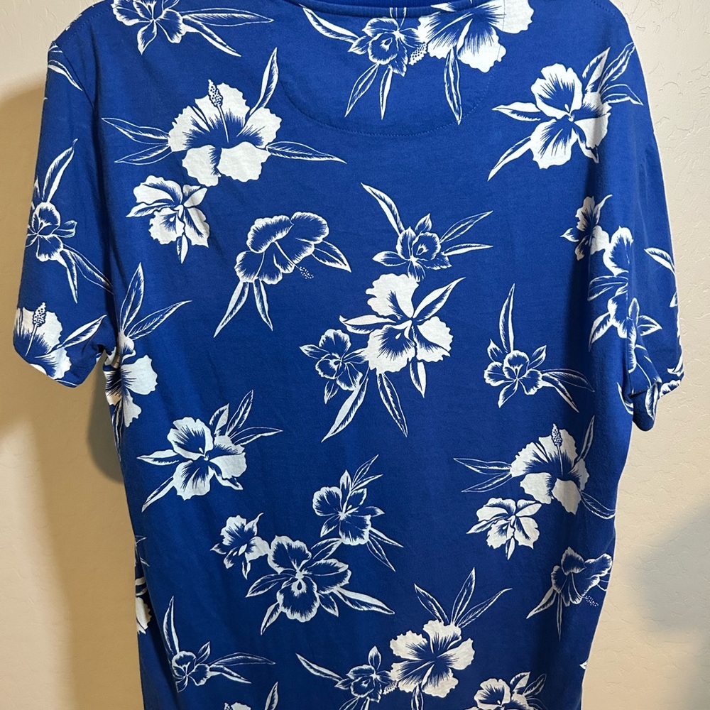 Polo Ralph Lauren Blue and White Floral Tee